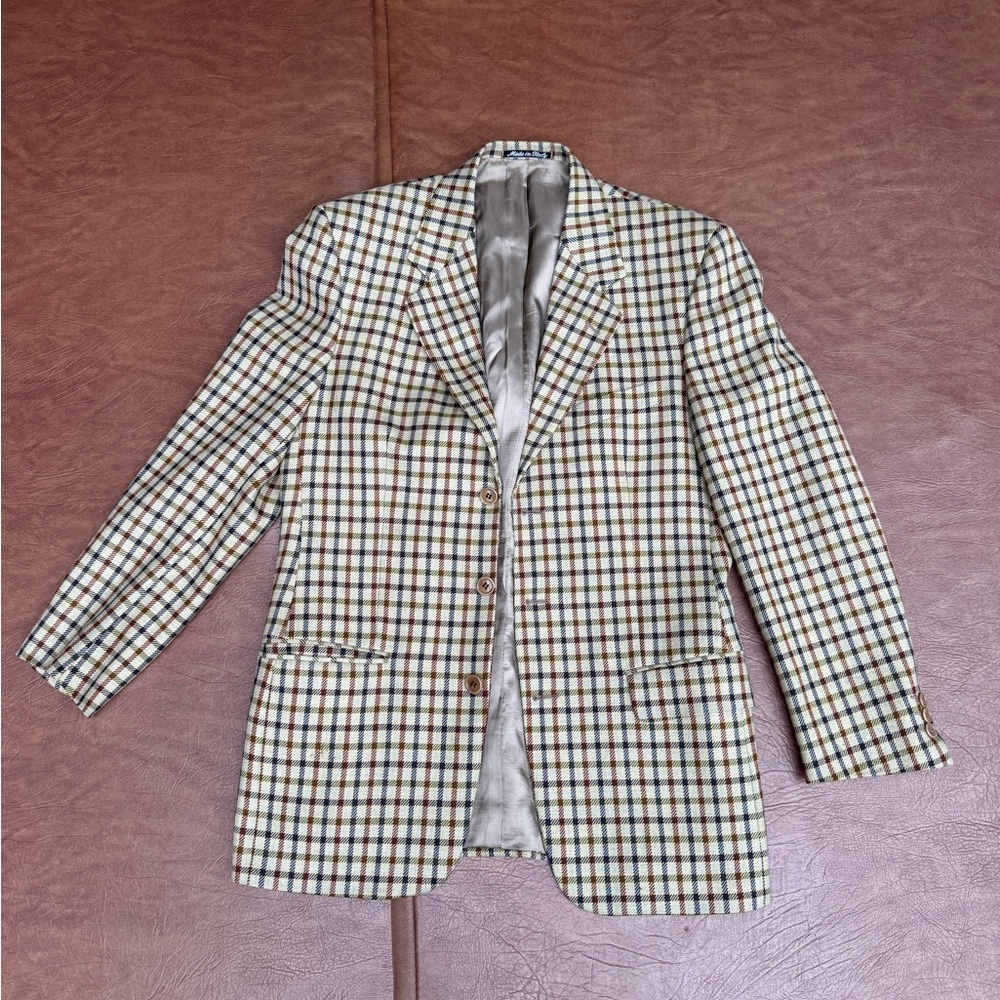Valentino Made in Italy Plaid Blazer Jacket Wool Checkered Vintage 40R